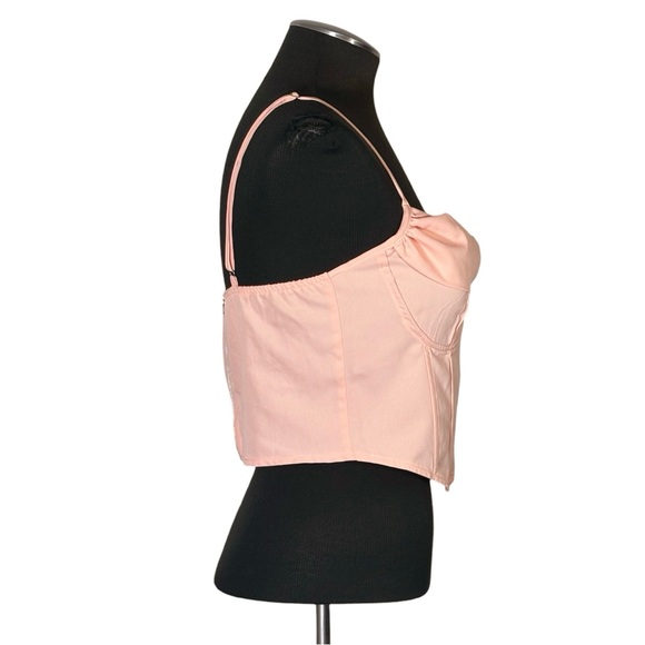 🆕 PrettyLittleThing - Pink Strappy Fishbone Corset Tank Top – Size 8 - Picture 5 of 10